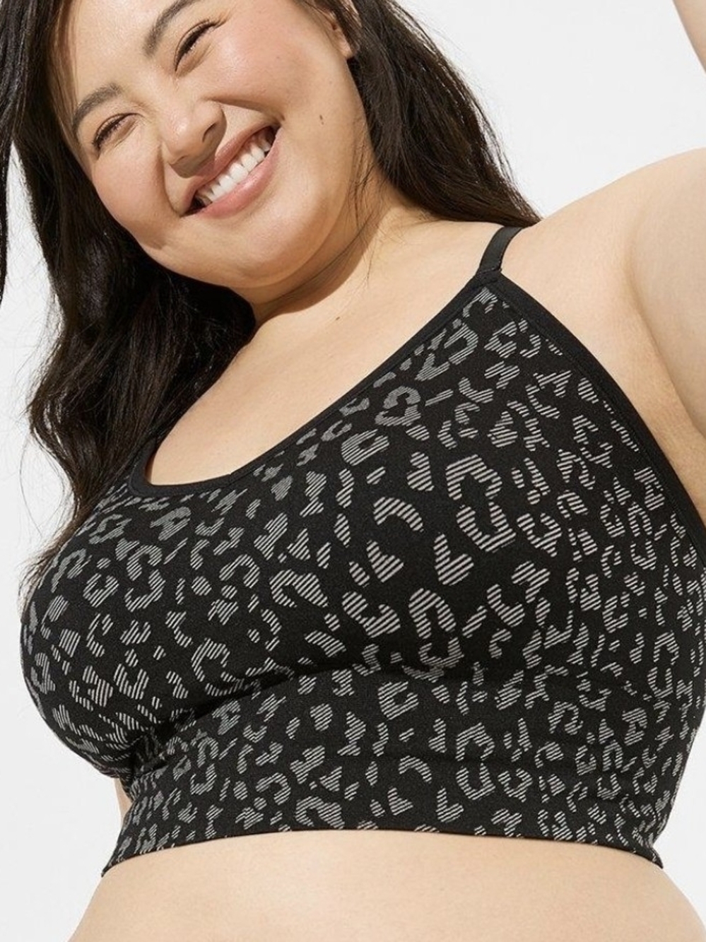 Torrid 3 Seamless Leopard Print Bralette - Black/Gray
